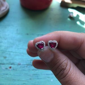 Ruby earrings, worn once.